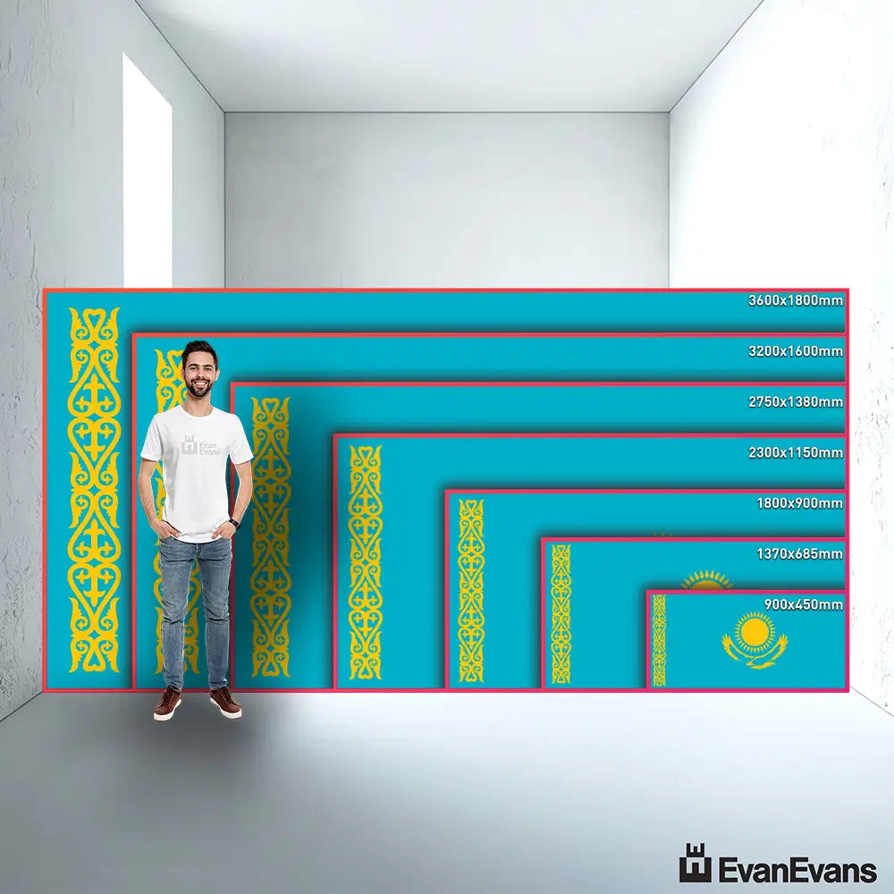 Kazakhstan flag size guide comparison