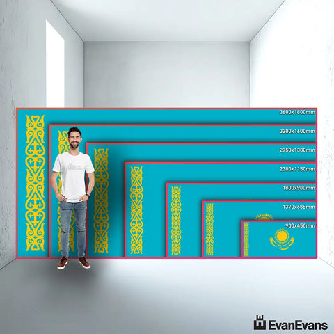 Kazakhstan flag size guide comparison