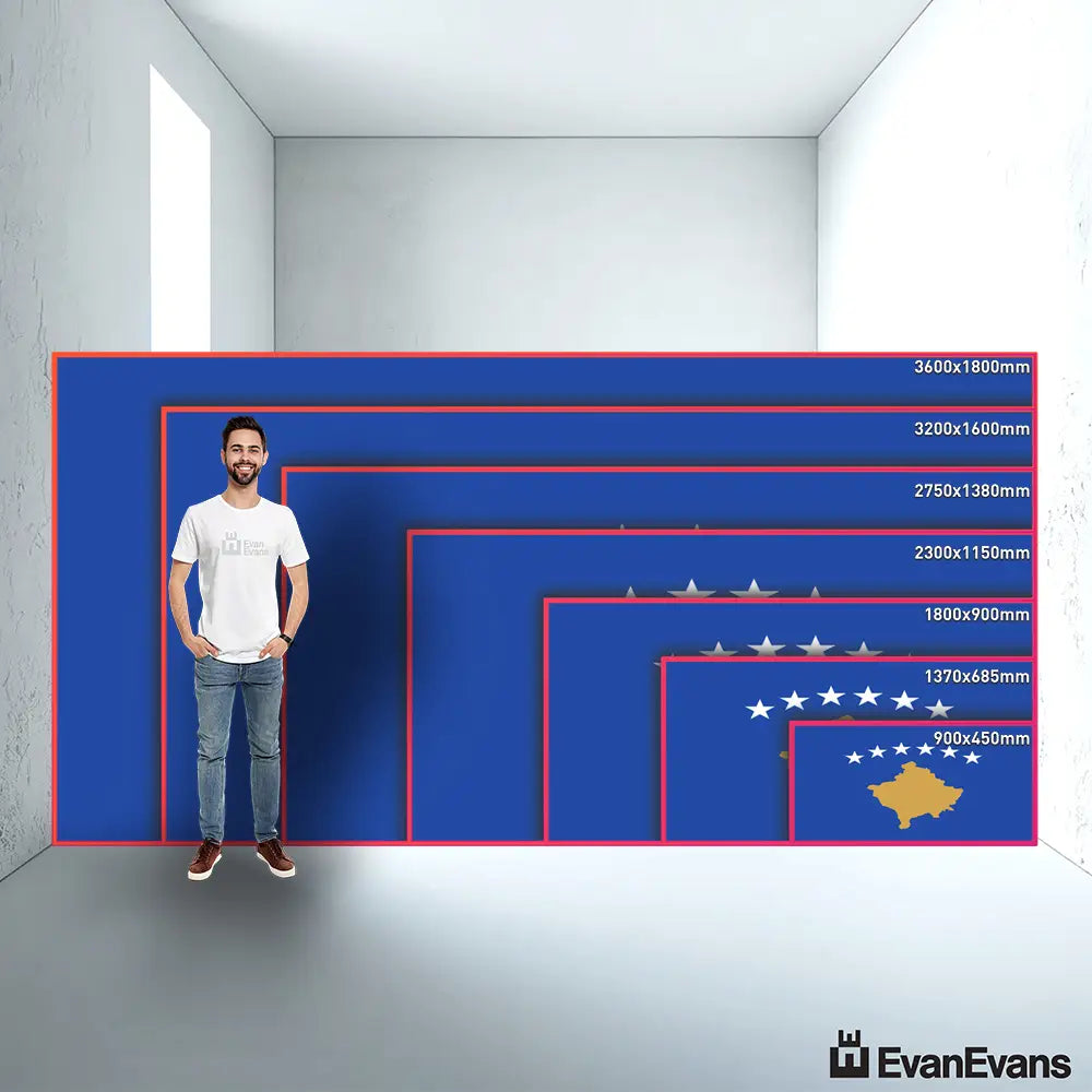 Kosovo flag size guide comparison