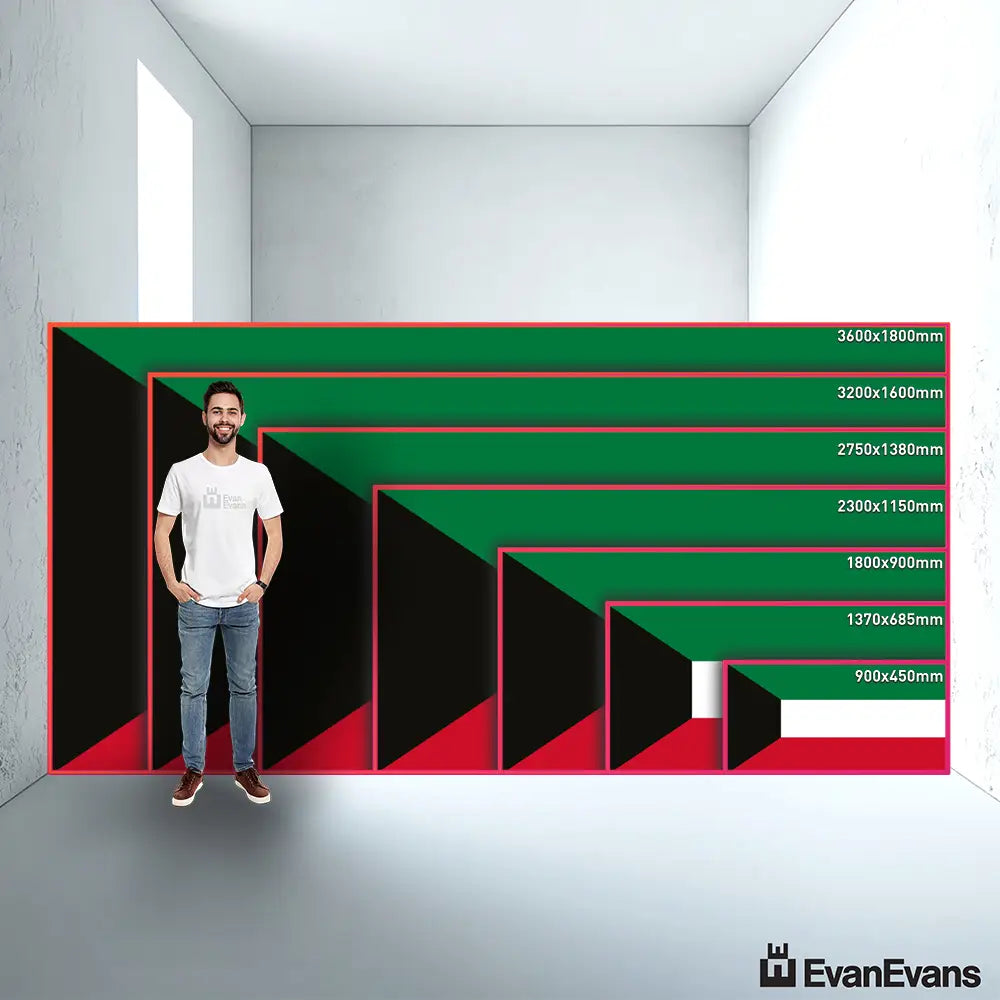 Kuwait flag size guide comparison