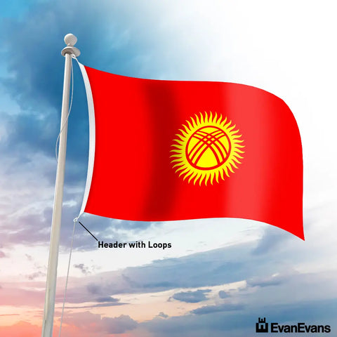 Kyrgyzstan flag header with loops