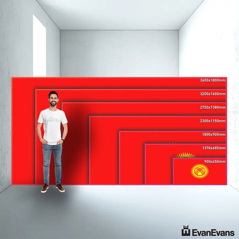Kyrgyzstan flag size guide comparison