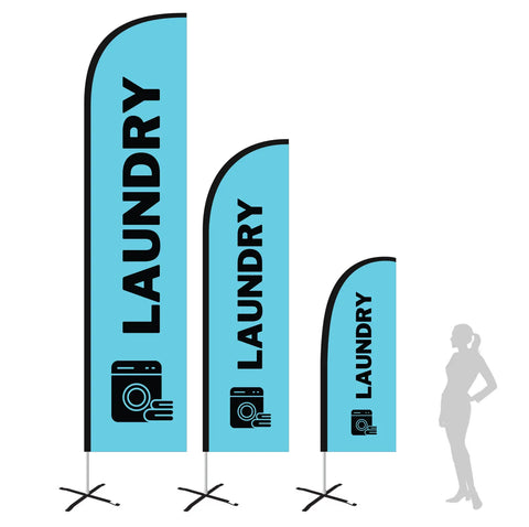 LAUNDRY LIGHT BLUE Feather Flag