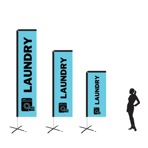 LAUNDRY LIGHT BLUE Rectangle Flag