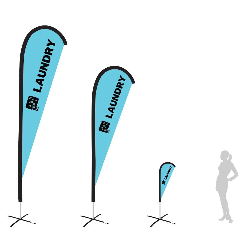 LAUNDRY LIGHT BLUE Teardrop Flag