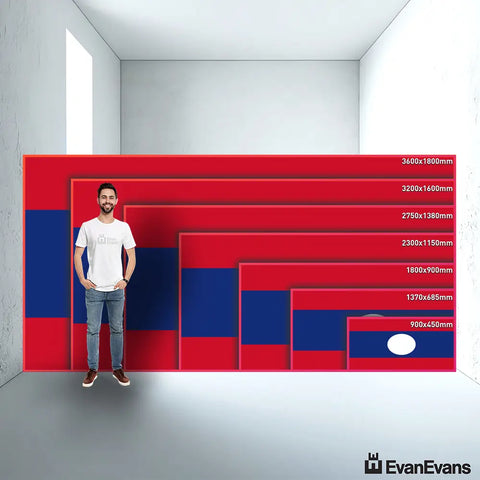 Laos flag size guide comparison