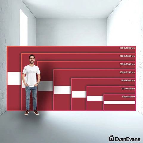 Latvia flag size guide comparison