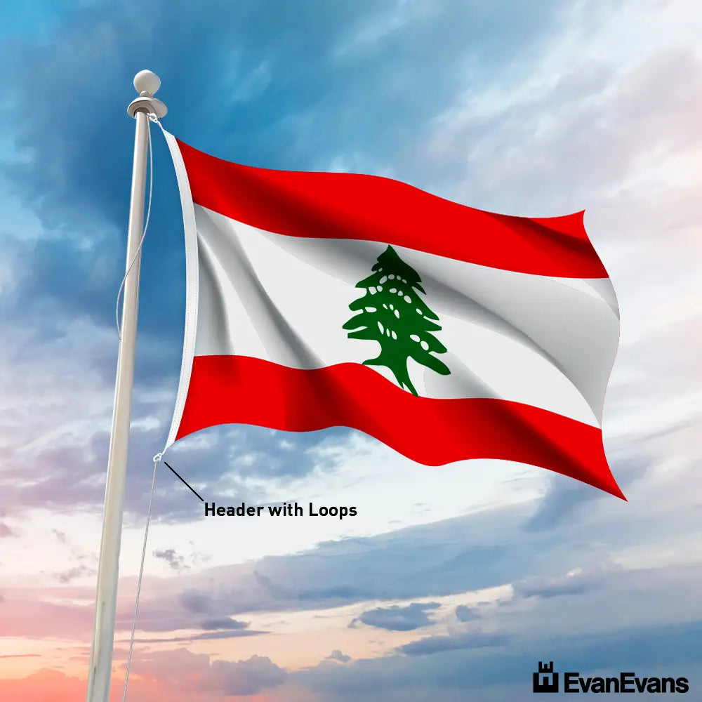 Lebanon flag header with loops