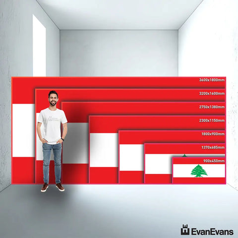 Lebanon flag size guide comparison