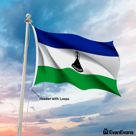 Lesotho flag header with loops