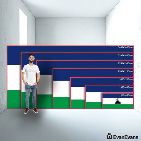 Lesotho flag size guide comparison