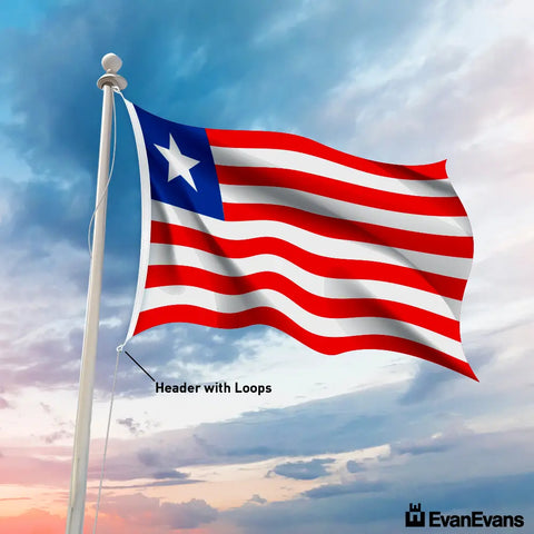Liberia flag header with loops