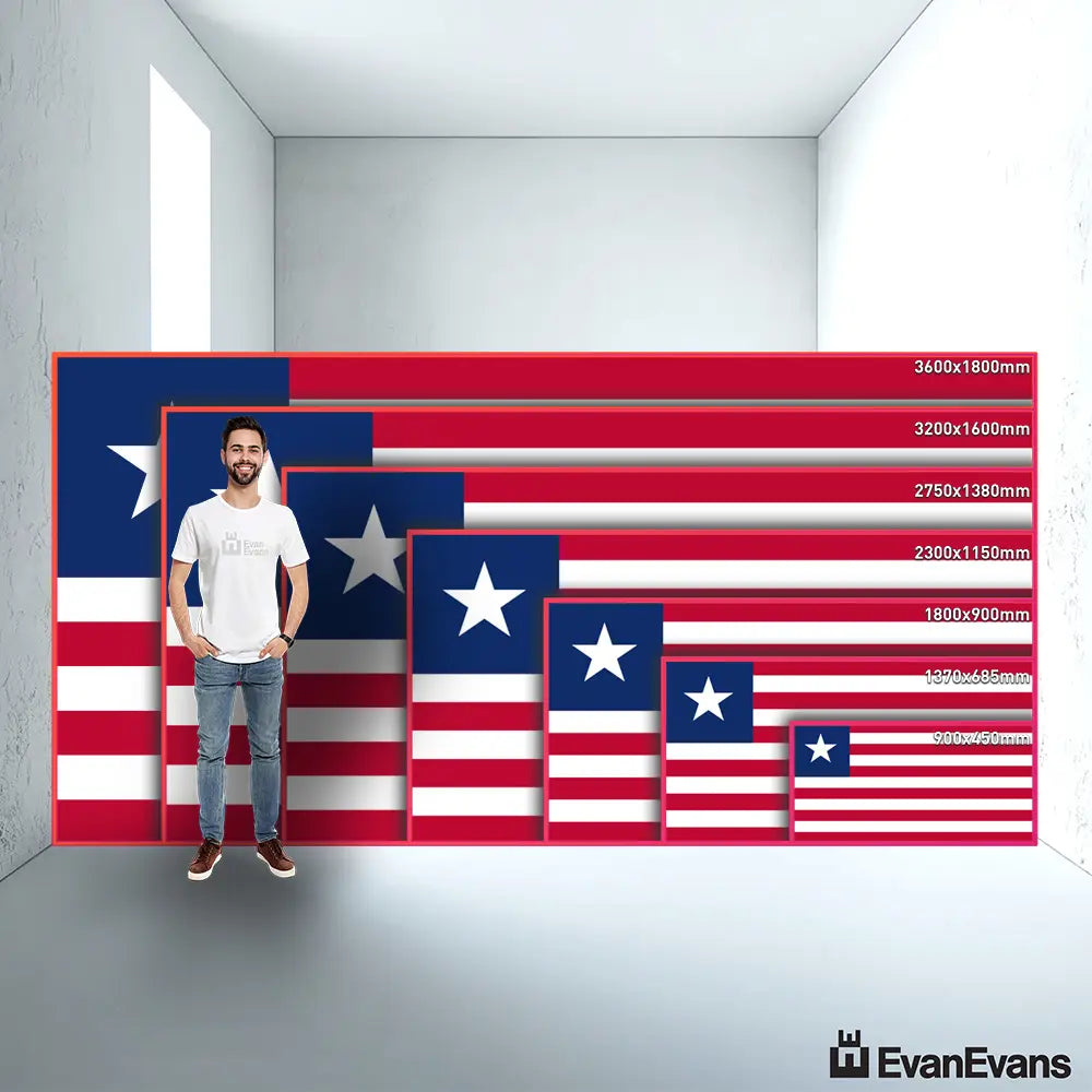 Liberia flag size guide comparison