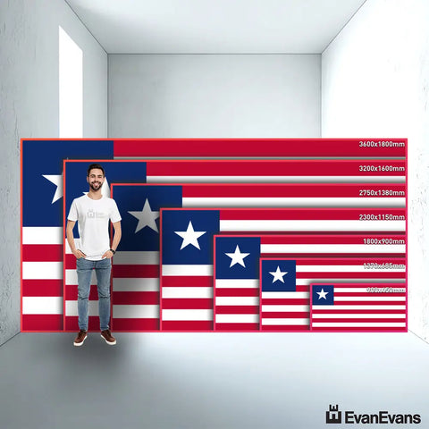 Liberia flag size guide comparison