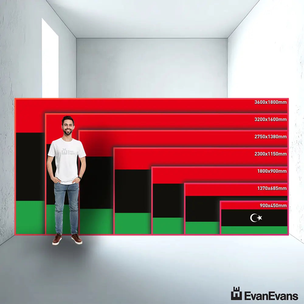 Libya flag size guide comparison