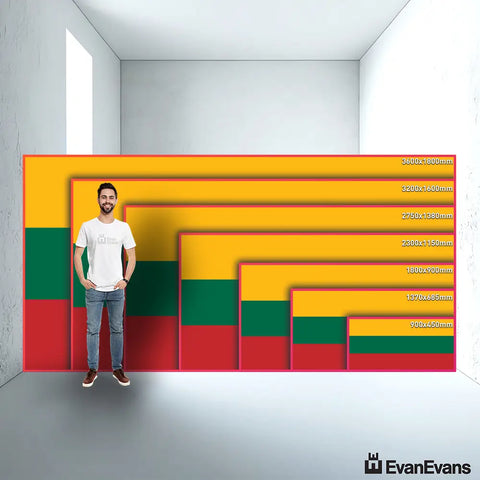 Lithuania flag size guide comparison