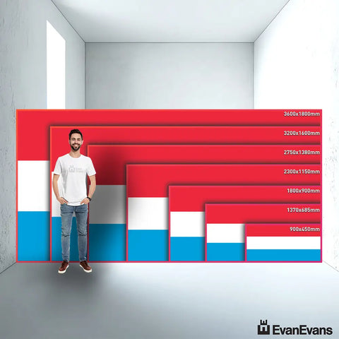Luxembourg flag size guide comparison