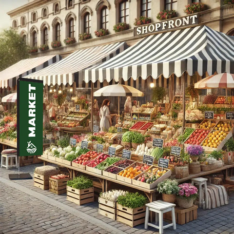 MARKET LEAFY GREEN RECTANGLE flag MARKET