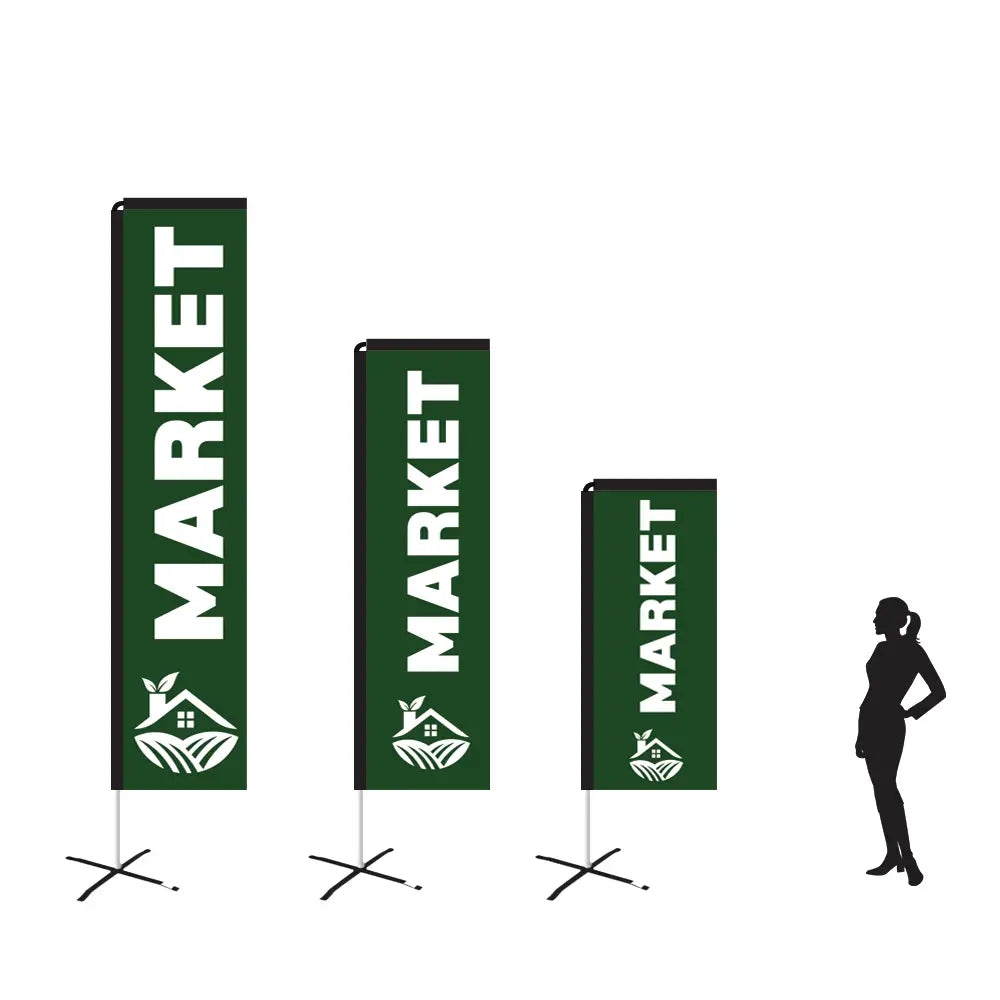 Rectangle Store Flags Market Leafy Green Rectangle Flag (Poles + Bag Complete Set) – Evan Evans
