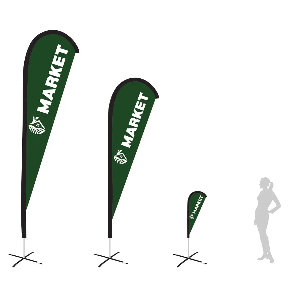 MARKET LEAFY GREEN TEARDROP flag