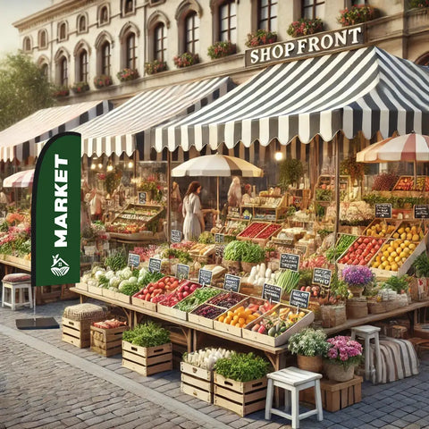 MARKET LEAFY GREEN feather flag MARKET new