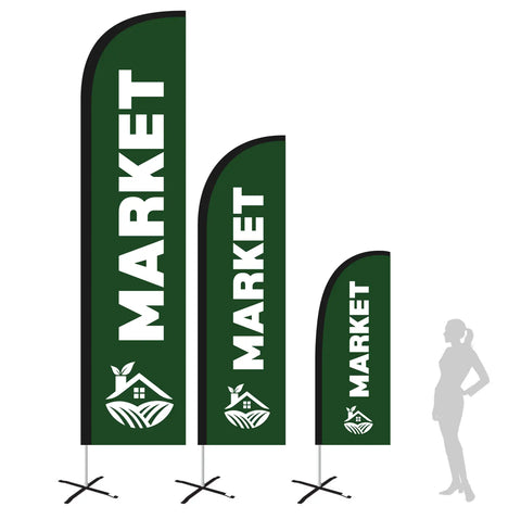 MARKET LEAFY GREEN feather flag