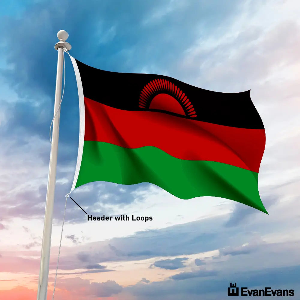 Malawi flag header with loops