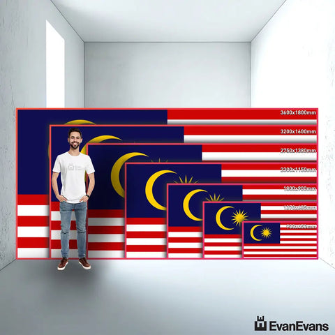 Malaysia flag size guide comparison