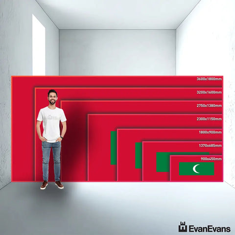 Maldives flag size guide comparison
