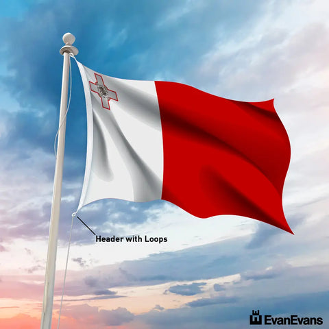 Malta flag header with loops