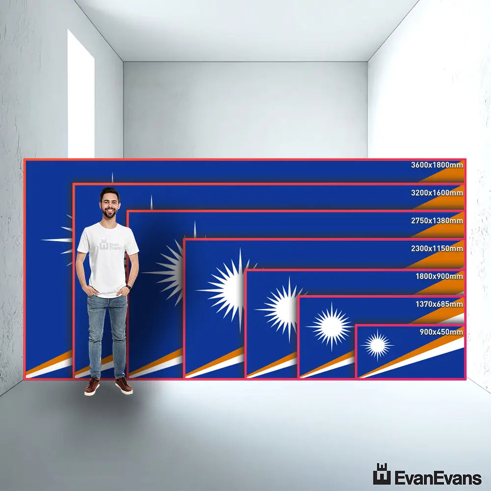Marshall Islands flag size guide comparison