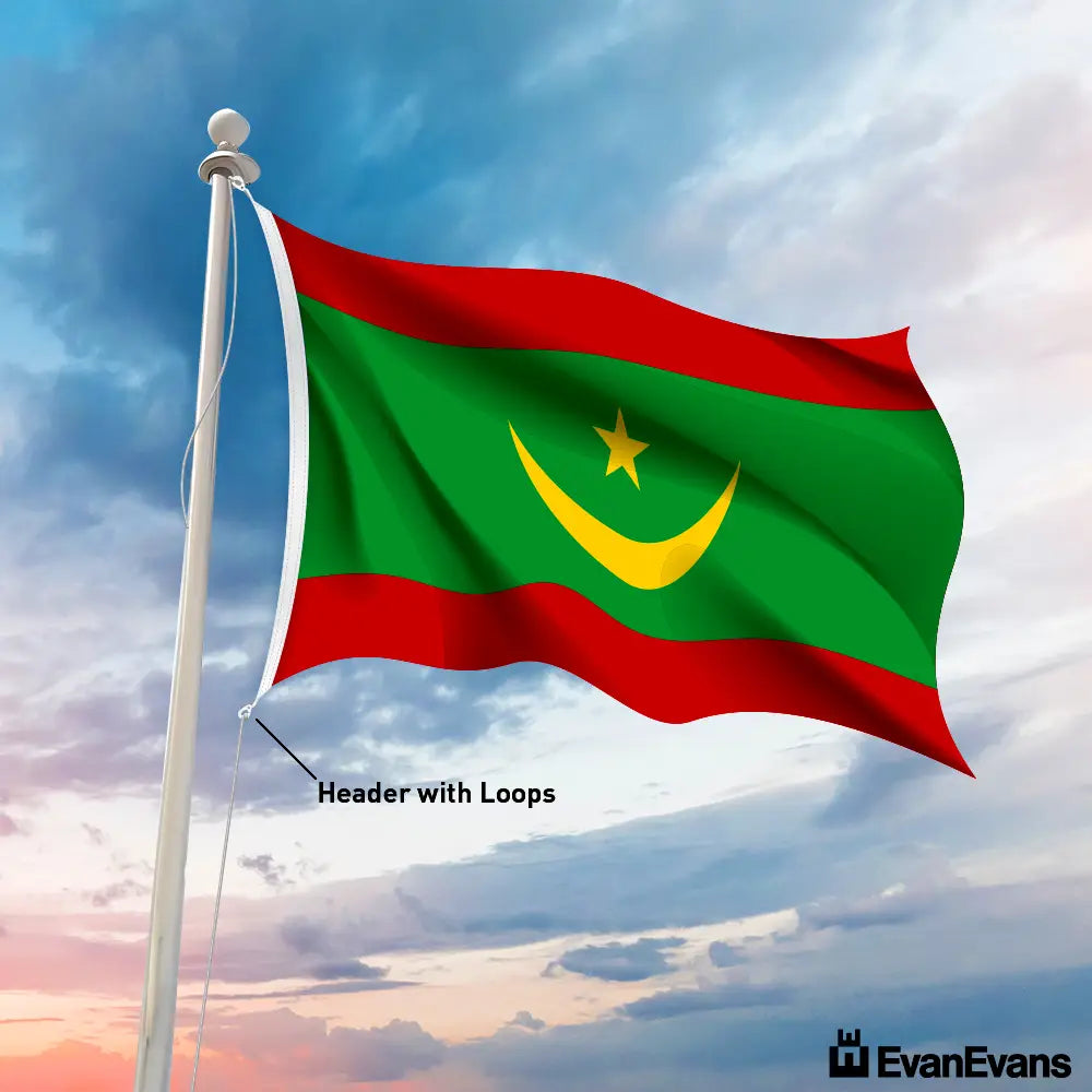 Mauritania flag header with loops