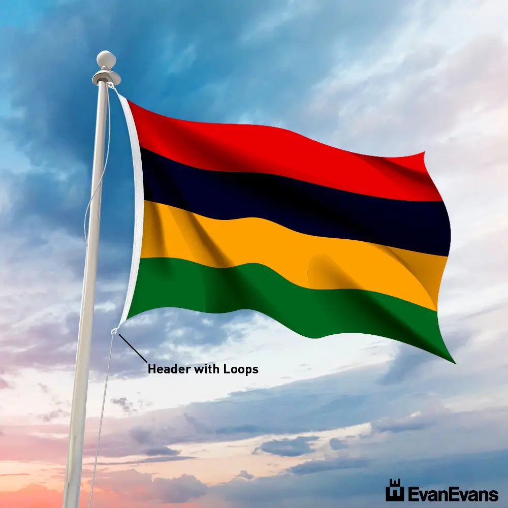 Mauritius flag header with loops