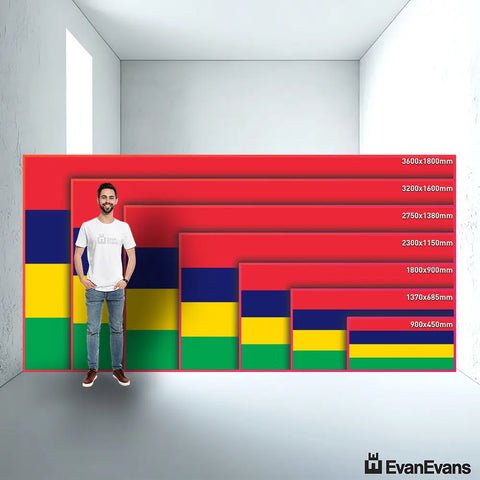 Mauritius flag size guide comparison