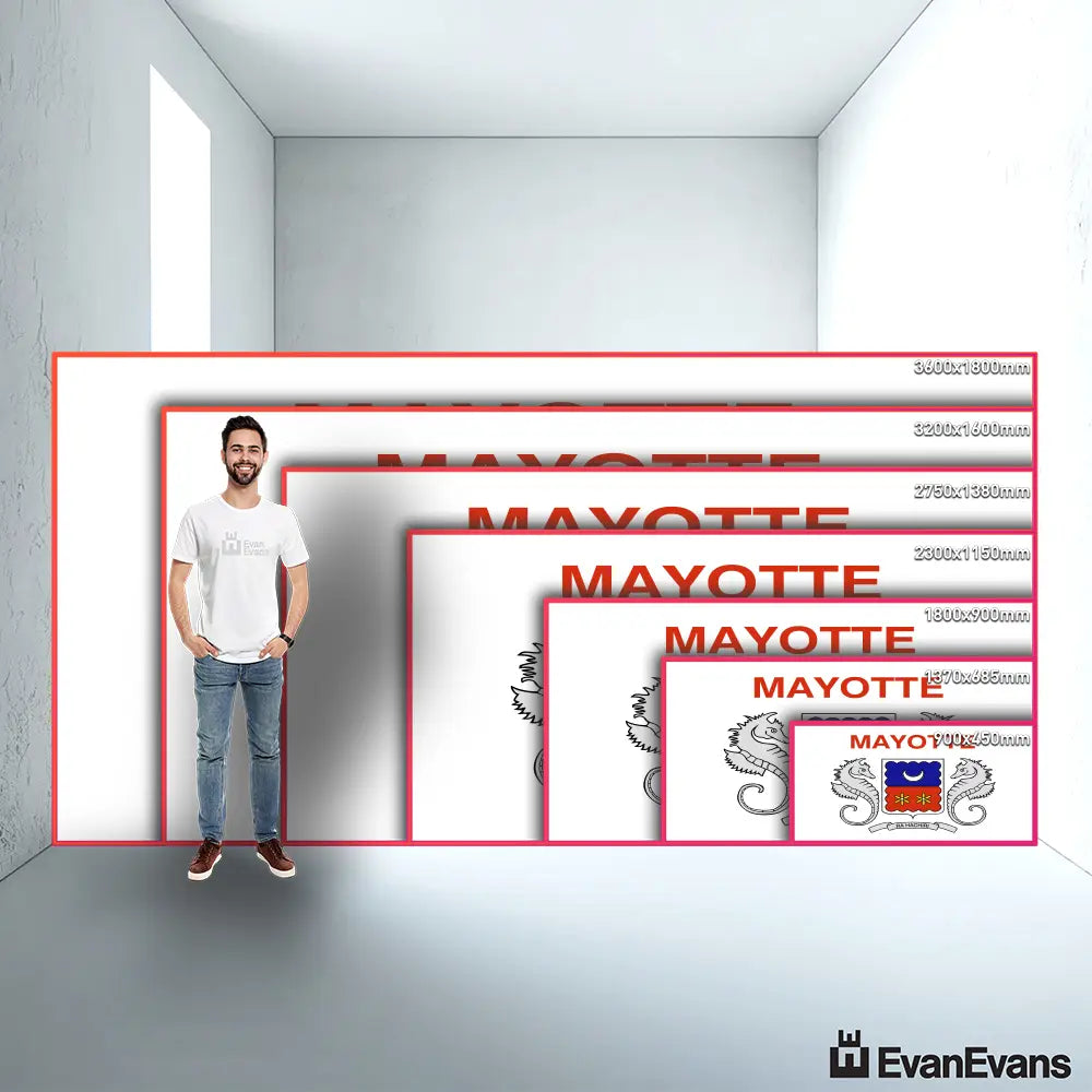 Mayotte flag size guide comparison