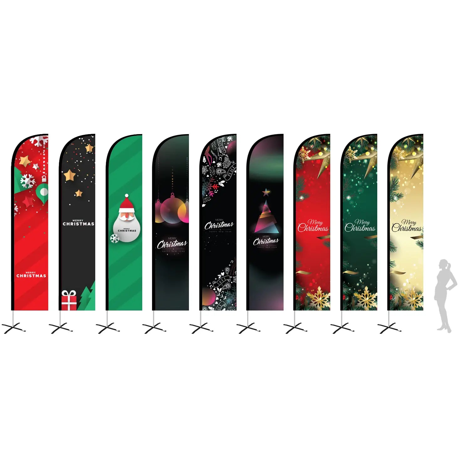 Merry Christmas Feather Flags