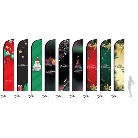 Merry Christmas Feather Flags