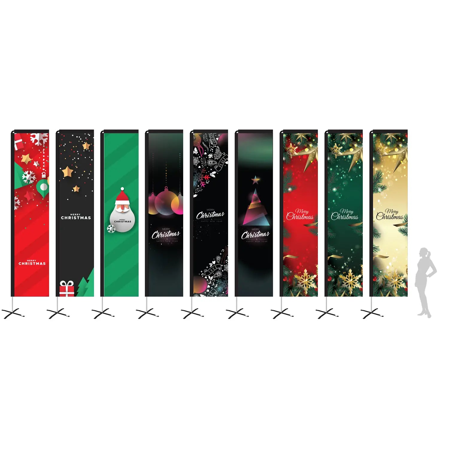 Merry Christmas Rectangle Flags