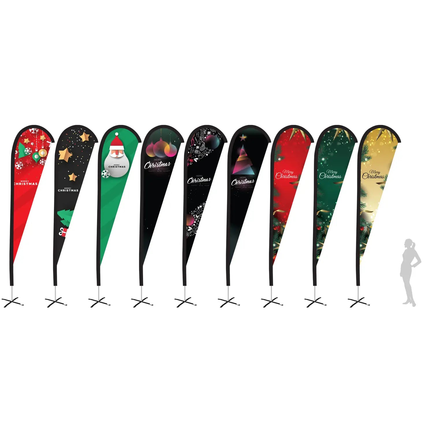 Merry Christmas Teardrop Flags