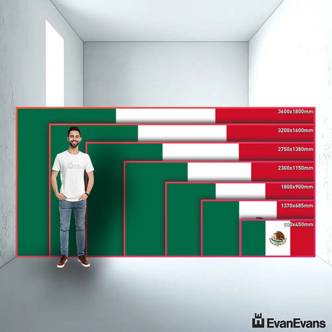 Mexico flag size guide comparison