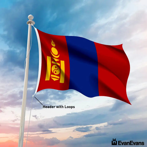 Mongolia flag header with loops