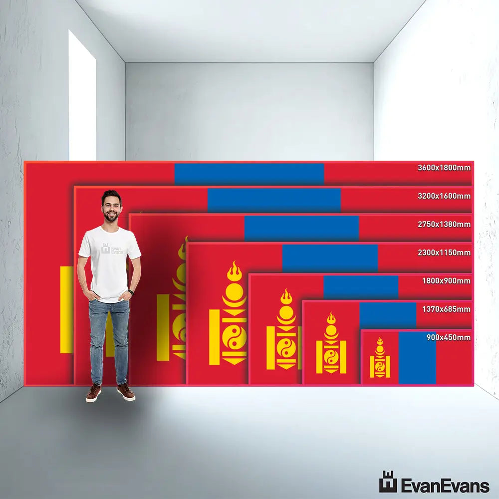 Mongolia flag size guide comparison
