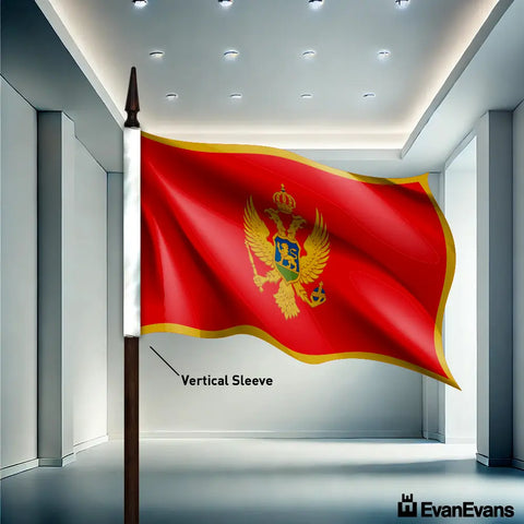 Montenegro flag vertical sleeve