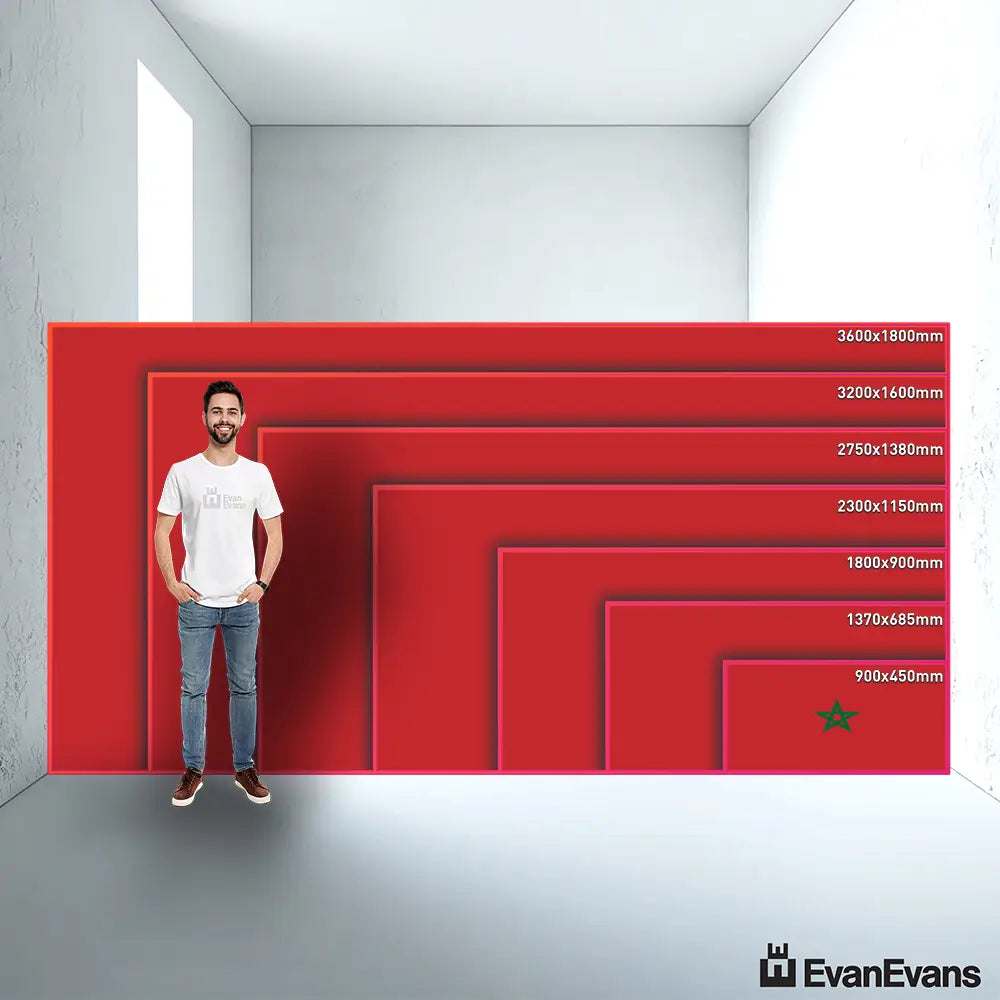 Morocco flag size guide comparison