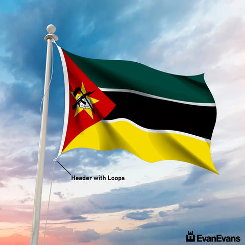 Mozambique flag header with loops