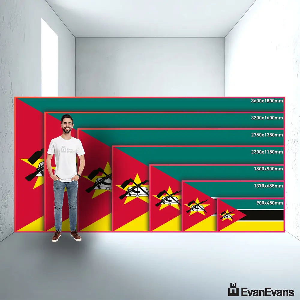 Mozambique flag size guide comparison
