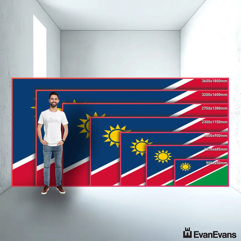 Namibia flag size guide comparison