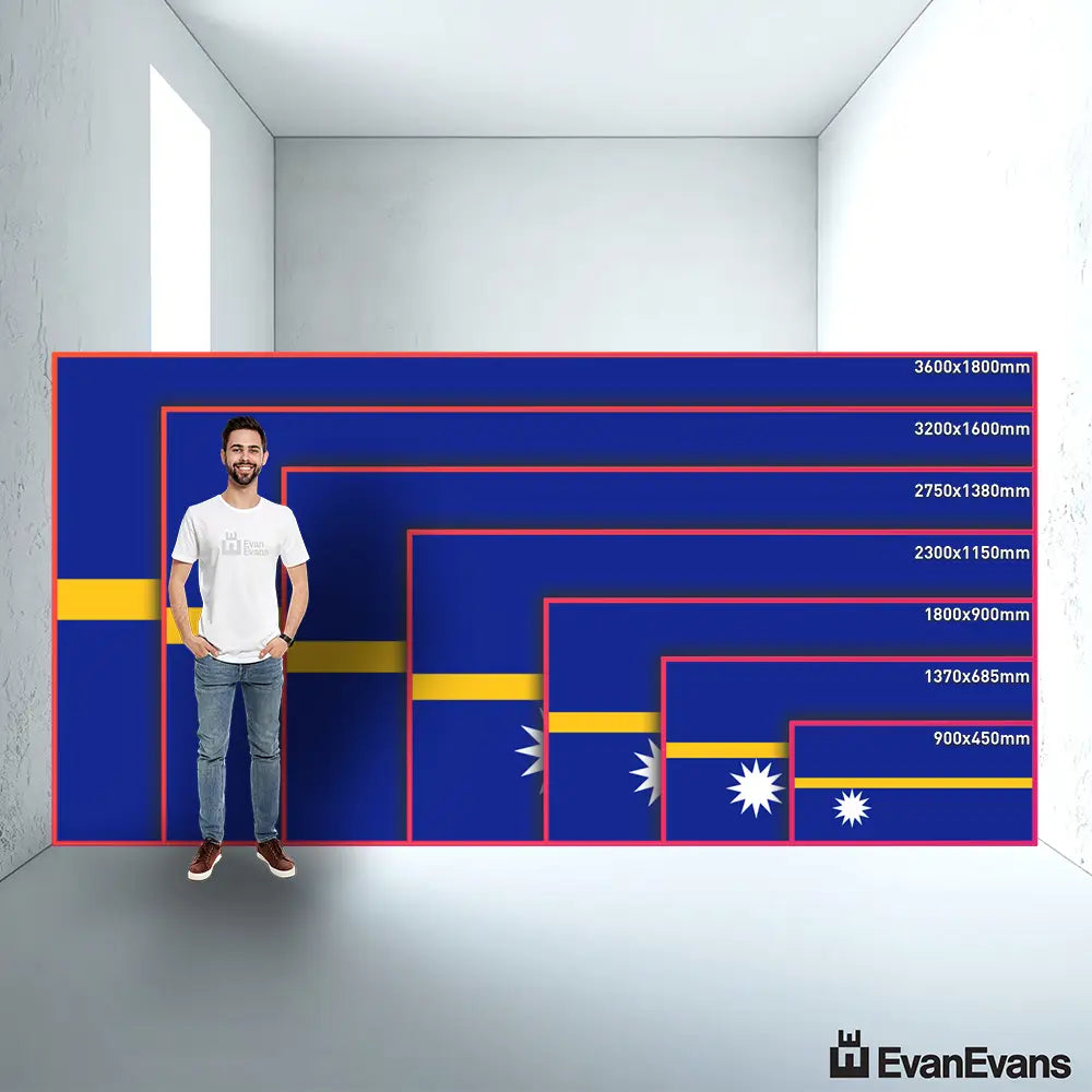 Nauru flag size guide comparison