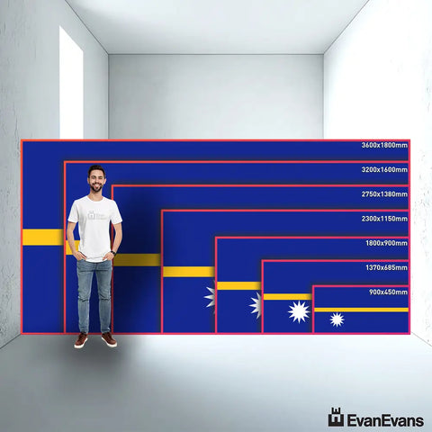 Nauru flag size guide comparison