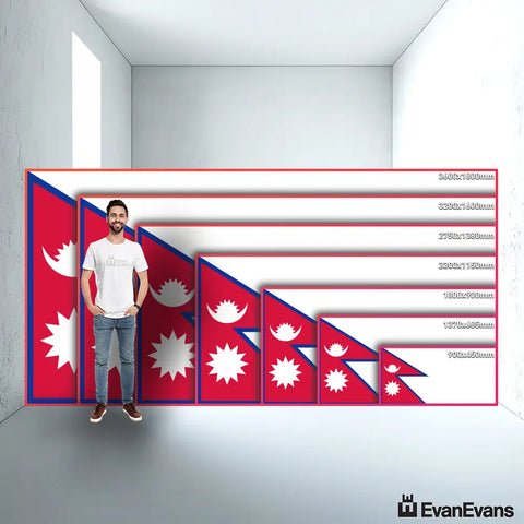 Nepal flag size guide comparison